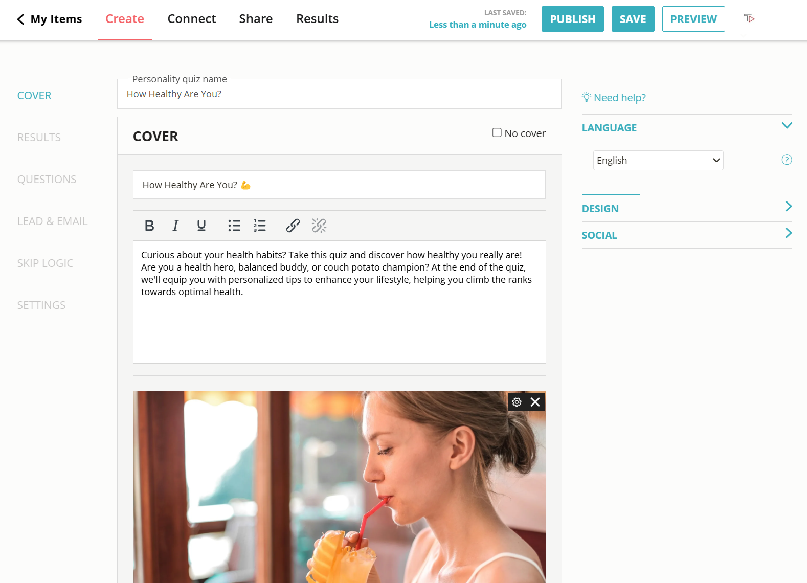 Add an eye-catching title to your opt-in quiz for better results.